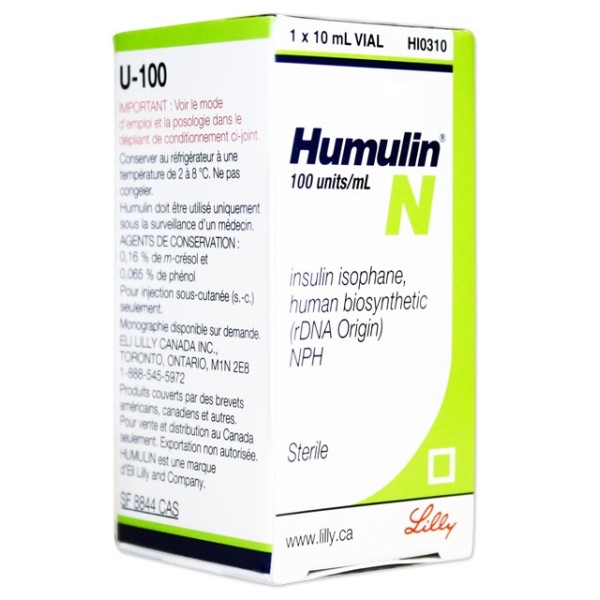 Humulin N 100 iu/ml 10 vial, Insulin isophane,, Insulin