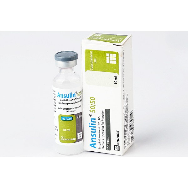 Ansulin 50/50 100IU Inj, Insulin Human (rDNA) Human Insulin (Antidiabetic Preparations), Insulin