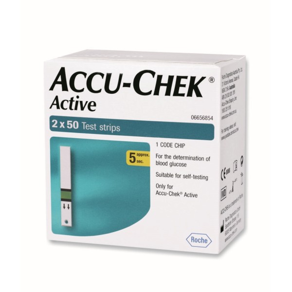 Accu Chek Active 100's Strips, Accu Chek Active 100's Strips, Blood Glucose Monitors & Strips