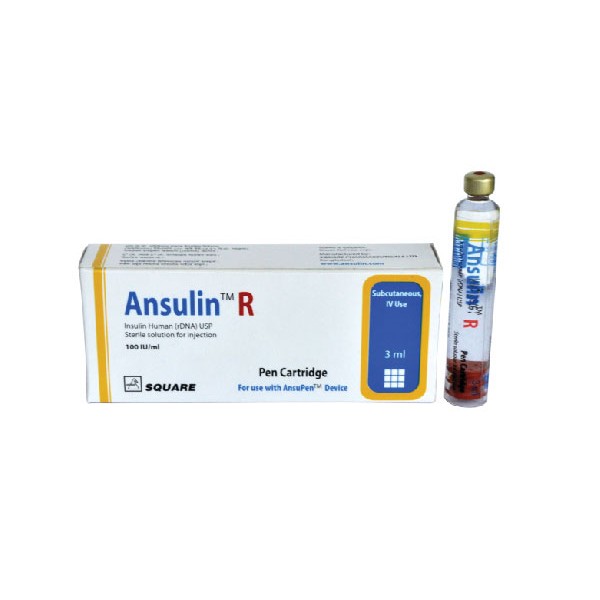 Ansulin R (100 IU/ml) Pen Cartridge, DSM, Insulin