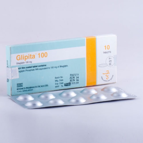 Glipita 100 tablet, Sitagliptin 100 mg Tablet, Sitagliptin