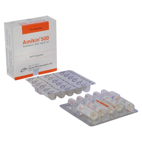 Amikin 500 Inj, Amikacin 500 mg/2 ml Injection, Amikacin