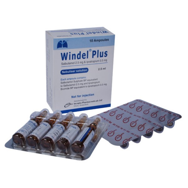 Windel Plus (2.5 mg+500 mcg)/3 ml Nebuliser Solution, Salbutamol + Ipratropium Bromide, All Medicine