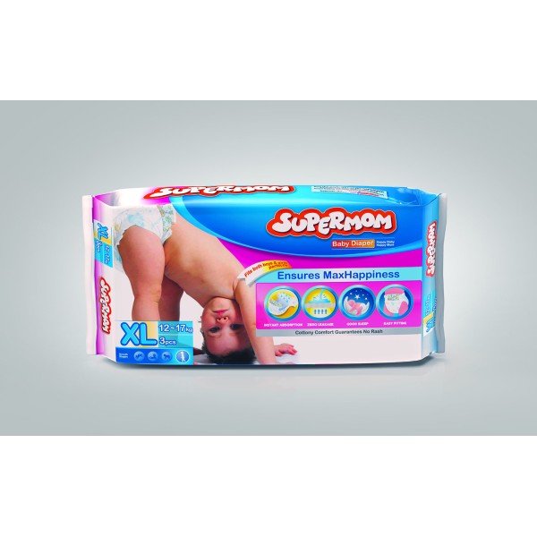 Supermom Baby Diaper- Xtra Large, 44 pcs(XL)