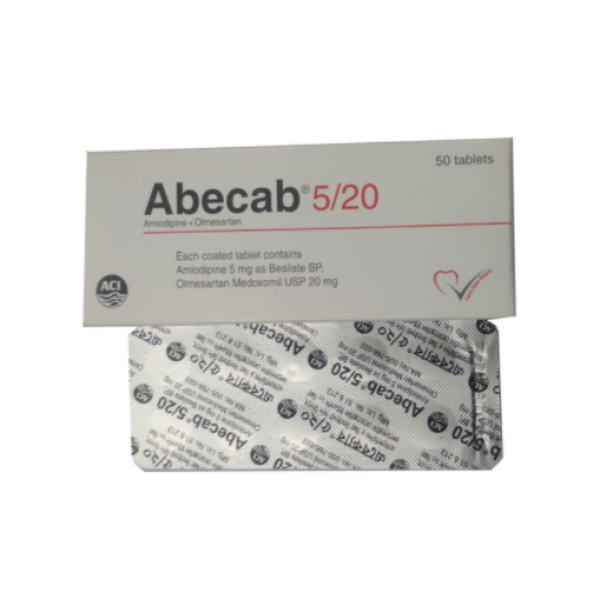 Abecab 20/5mg Tablet — Olmesartan + Amlodipine ARB+CCB by Beximco