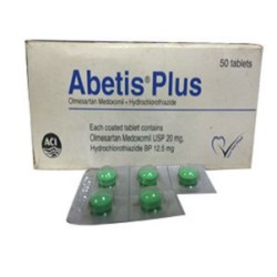 Abetis Plus 20/12.5mg Tablet (Olmesartan + Hydrochlorothiazide) ARB + Diuretic Abetis Plus 20/12.5mg Tablet (Olmesartan + Hydrochlorothiazide) ARB + Diuretic