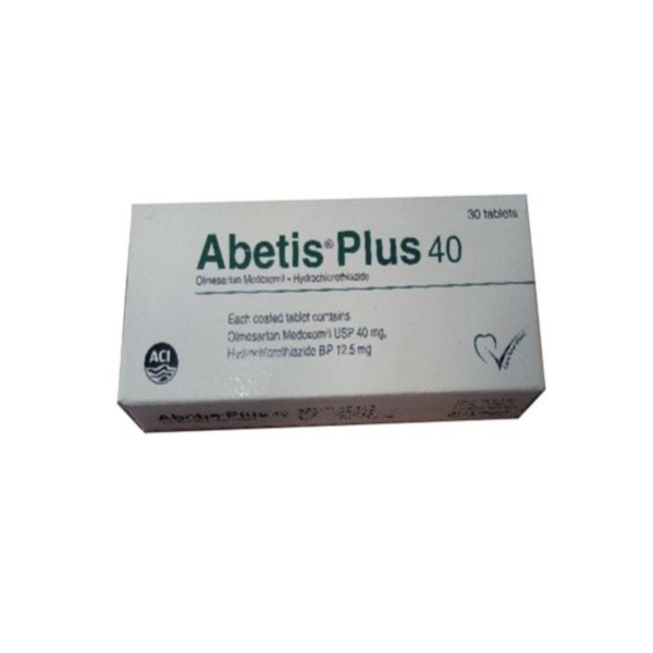 Abetis Plus 40/12.5mg Tablet — Olmesartan 40mg + Hydrochlorothiazide by Beximco Abetis Plus 40/12.5mg Tablet — Olmesartan 40mg + Hydrochlorothiazide by Beximco