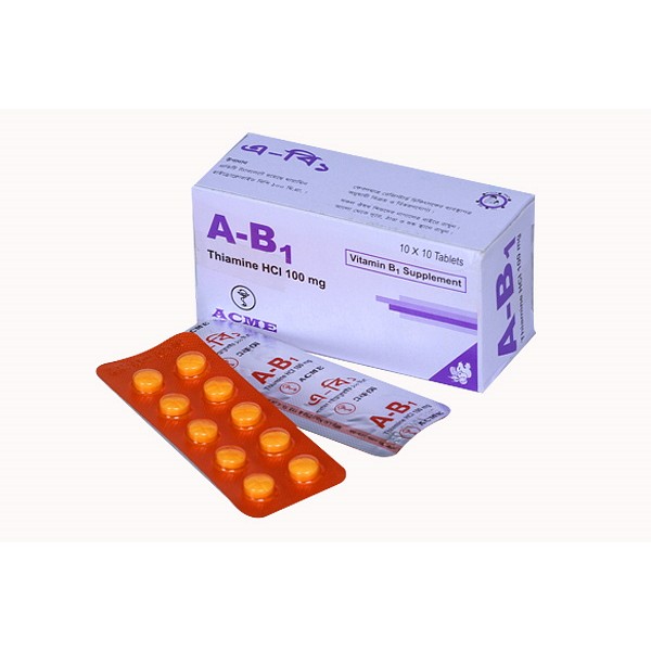 A-B1 100 mg Tablet, 1 strip, Thiamine Hydrochloride, Thiamine Hydrochloride