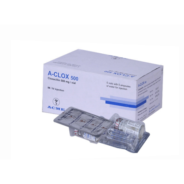 A-Clox 500mg Injection — Cloxacillin Sodium Penicillinase-Resistant Antibiotic by Beximco