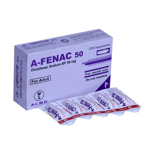 A-Fenac 50mg supp, 18102, Diclofenac