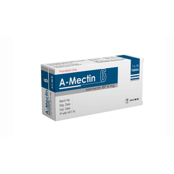 A-Mectin 6 mg Tablet, 1 strip in Bangladesh,A-Mectin 6 mg Tablet, 1 strip price, usage of A-Mectin 6 mg Tablet, 1 strip