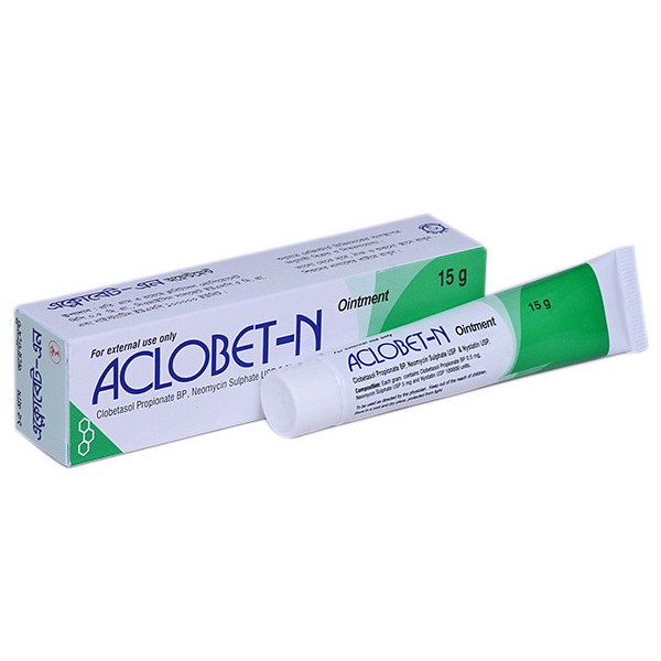 Aclobet-N 15 gm Oint, Clobetasol Propionate + Neomycin Sulphate + Nystatin, clobetasol Propionate