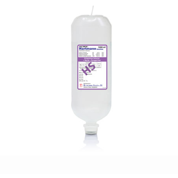 Acme's Hartmann Solution IV Infusion 1000 ml bag, 11648, Calcium