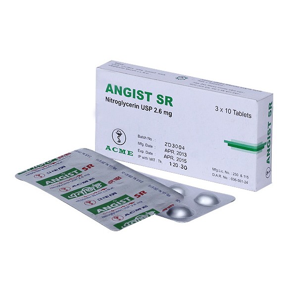 Angist SR 2.6 mg Tablet in Bangladesh,Angist SR 2.6 mg Tablet price , usage of Angist SR 2.6 mg Tablet