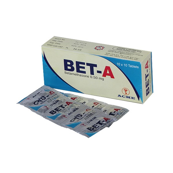 Bet-A 0.5mg tab, Betamethasone Valerate, Betamethasone