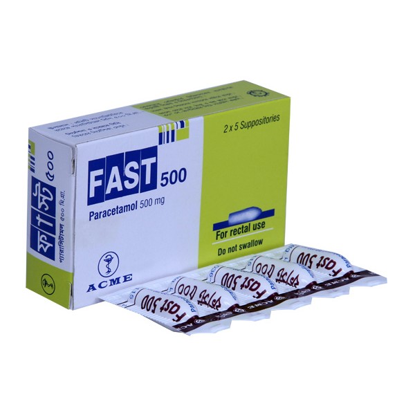 Fast 500 mg Suppository, Paracetamol, Paracetamol