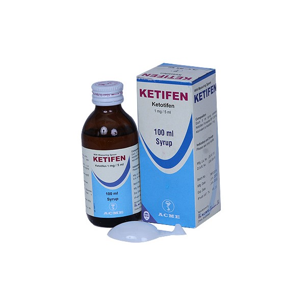 Ketifen 100 ml Syrup in Bangladesh,Ketifen 100 ml Syrup price , usage of Ketifen 100 ml Syrup