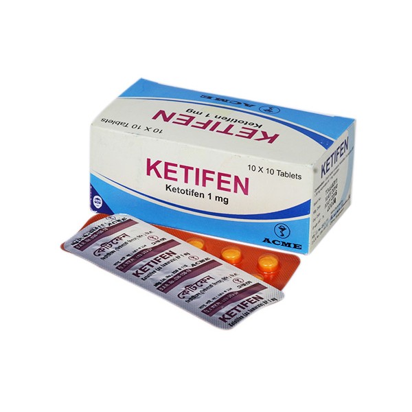 Ketifen 1 mg Tab, Ketotifen Fumarate,