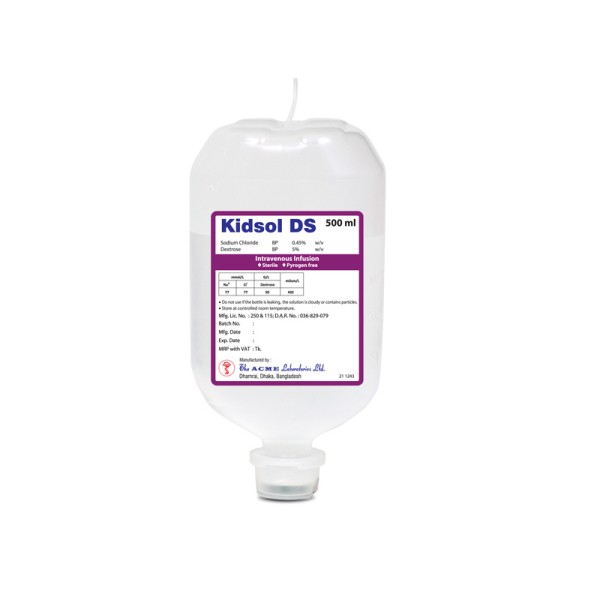 Kidsol DS 0.45%+5% 500 ml IV Infusion in Bangladesh,Kidsol DS 0.45%+5% 500 ml IV Infusion price, usage of Kidsol DS 0.45%+5% 500 ml IV Infusion