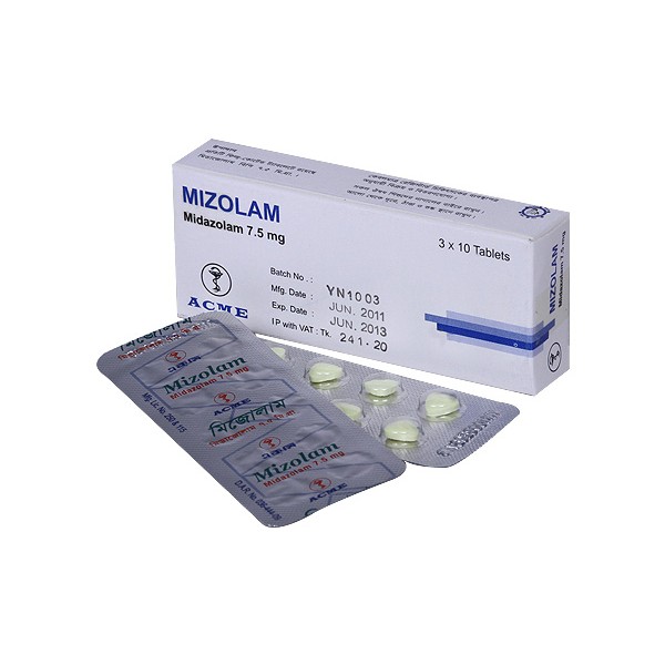 Mizolam 7.5 mg Tab, 1 strip