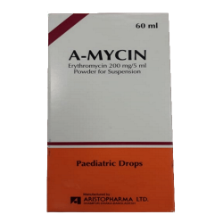 A-Mycin Pediatric Suspension 60ml (Erythromycin 125mg/5ml) Oral Antibiotic