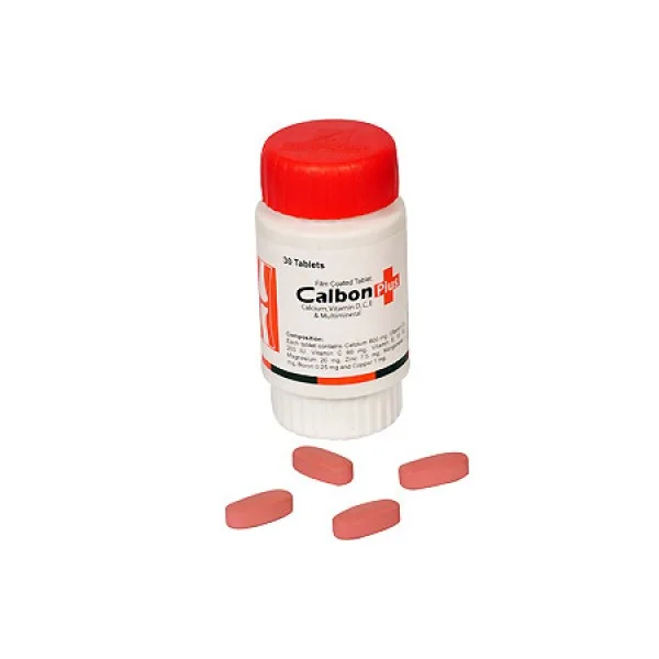 Calbon PLUS - Calcium + Vitamins D3 + Vitamins C + Vitamins E ...