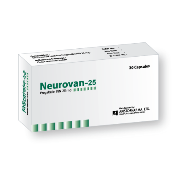 Neurovan 25 mg Capsule in Bangladesh,Neurovan 25 mg Capsule price , usage of Neurovan 25 mg Capsule