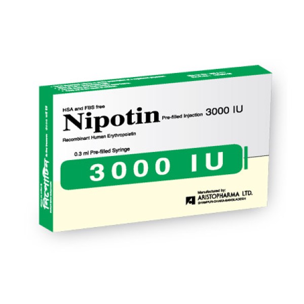 Nipotin 3000 IU IV/SC Injection Bangladesh,Nipotin 3000 IU IV/SC Injection price , usage of Nipotin 3000 IU IV/SC Injection