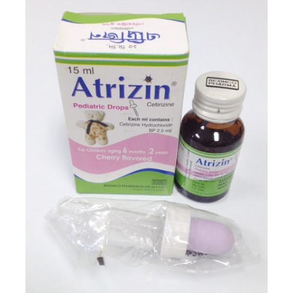 Atrizin 15ml Oral Drops — Cetirizine 2.5mg/ml by Beximco Atrizin 15ml Oral Drops — Cetirizine 2.5mg/ml by Beximco