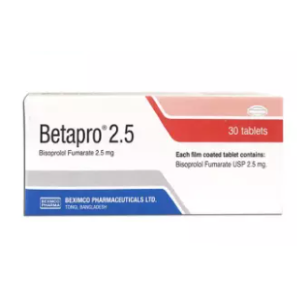 Betapro 2.5 mg Tablet — Bisoprolol Fumarate by Beximco Pharmaceuticals Betapro 2.5 mg Tablet — Bisoprolol Fumarate by Beximco Pharmaceuticals