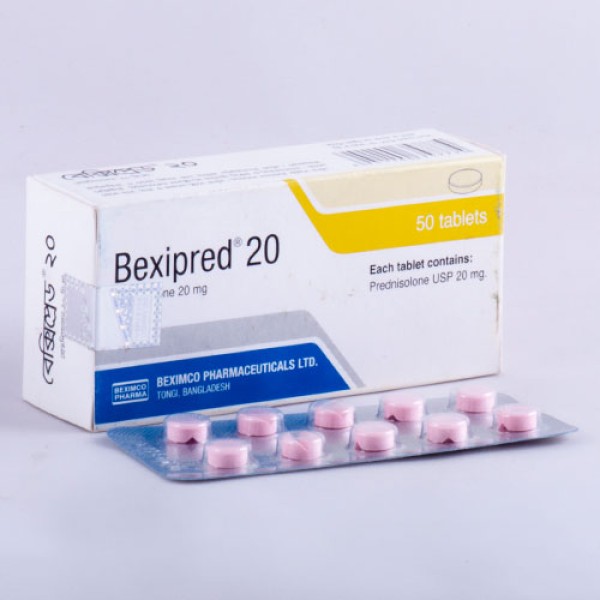 Bexipred 20mg Tablet — Prednisolone 20mg Corticosteroid by Beximco Pharmaceuticals