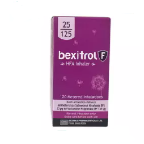 Bexitrol F HFA 25/125 Inhaler — Salmeterol 25mcg + Fluticasone 125mcg by Beximco