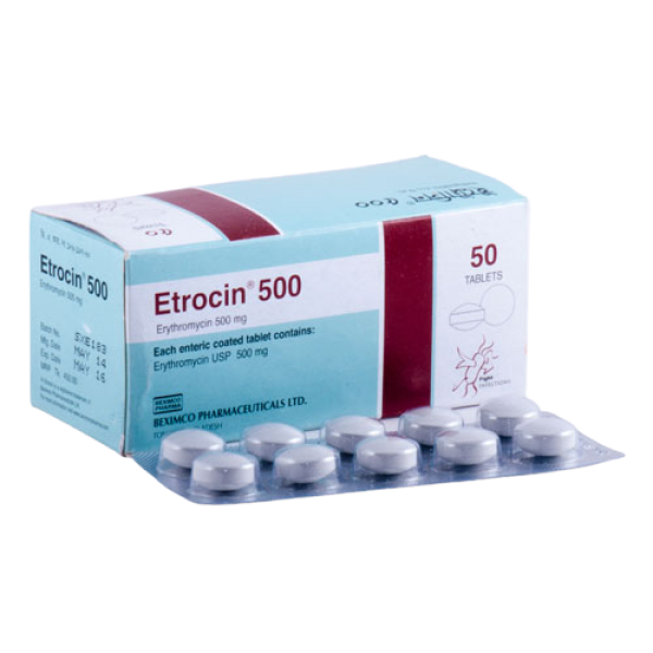 Etrocin 500 mg Tablet, 1 strip Etrocin 500 mg Tablet, 1 strip