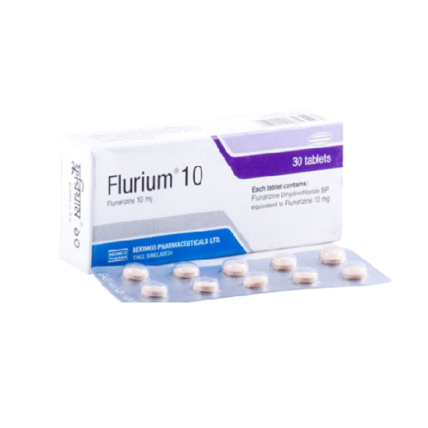 Flurium 10 mg Tablet, 1 strip