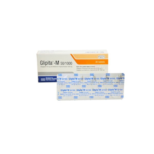 Glipita M 50/1000 tablet, Sitagliptin/Metformin HCl, Diabetes Medications