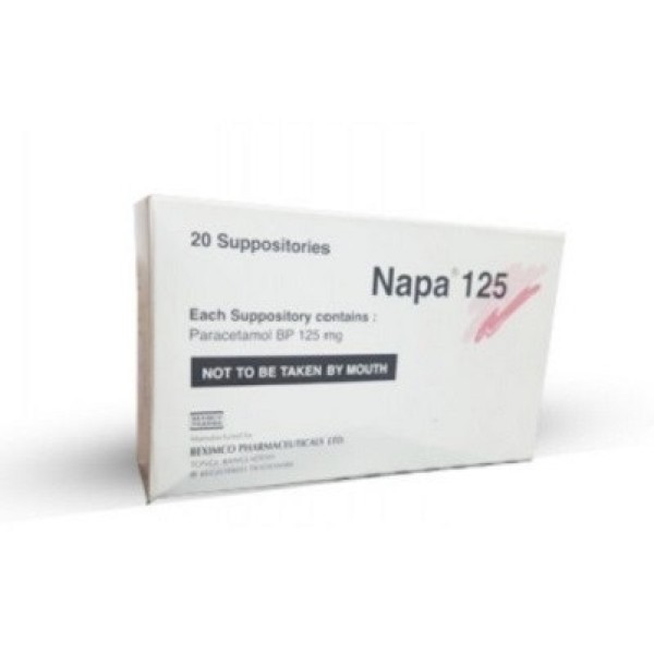 Napa 125 Suppository, 17496, Paracetamol