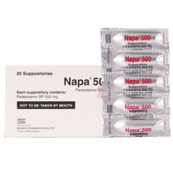 Napa 500 Suppository, 17560, Paracetamol