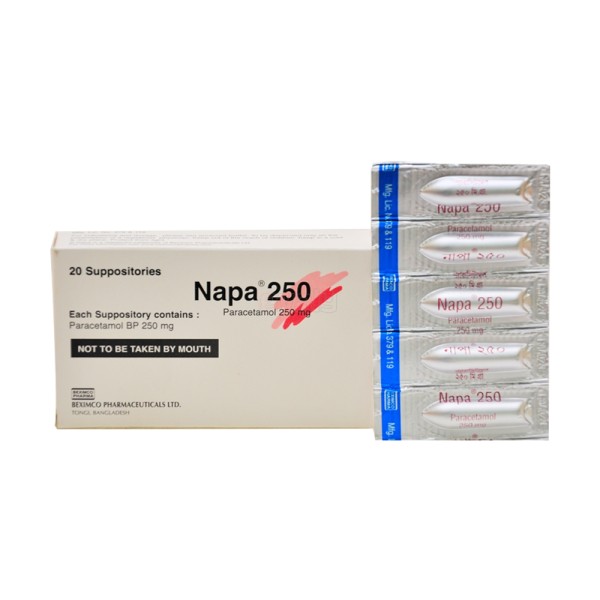 Napa 250 Suppository, 17523, Paracetamol