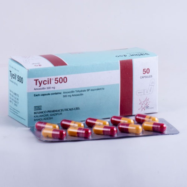 Tycil 500mg Capsule — Amoxicillin Trihydrate 500mg by Beximco Pharmaceuticals Tycil 500mg Capsule — Amoxicillin Trihydrate 500mg by Beximco Pharmaceuticals