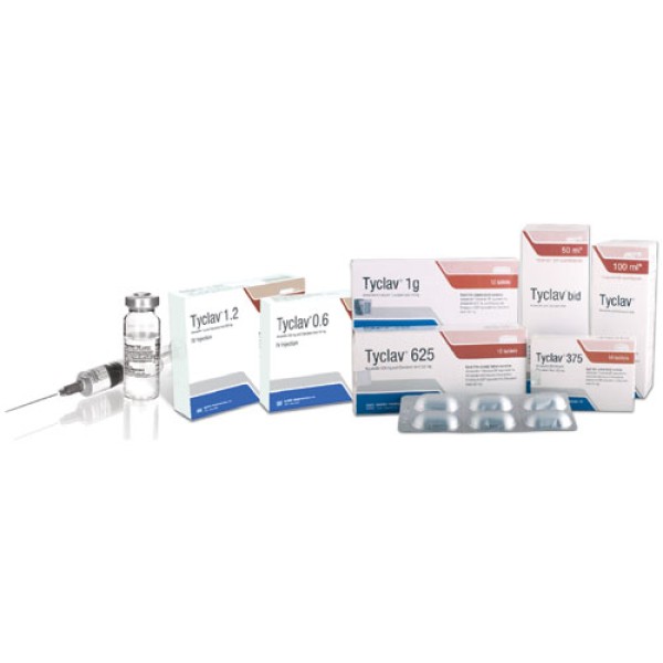 Tyclav Suspension 156.25mg/5ml — Co-Amoxiclav Oral Suspension (Amoxicillin 125mg + Clavulanate 31.25mg per 5ml) by Beximco Tyclav Suspension 156.25mg/5ml — Co-Amoxiclav Oral Suspension (Amoxicillin 125mg + Clavulanate 31.25mg per 5ml) by Beximco