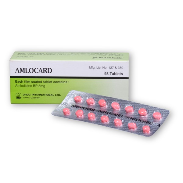 Amlocard 5 Tab, 7264, Amlodipine