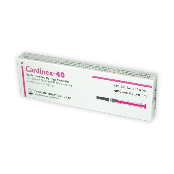 Cardinex 40 mg/0.4 ml Injection Bangladesh,Cardinex 40 mg/0.4 ml Injection price,usage of Cardinex 40 mg/0.4 ml Injection