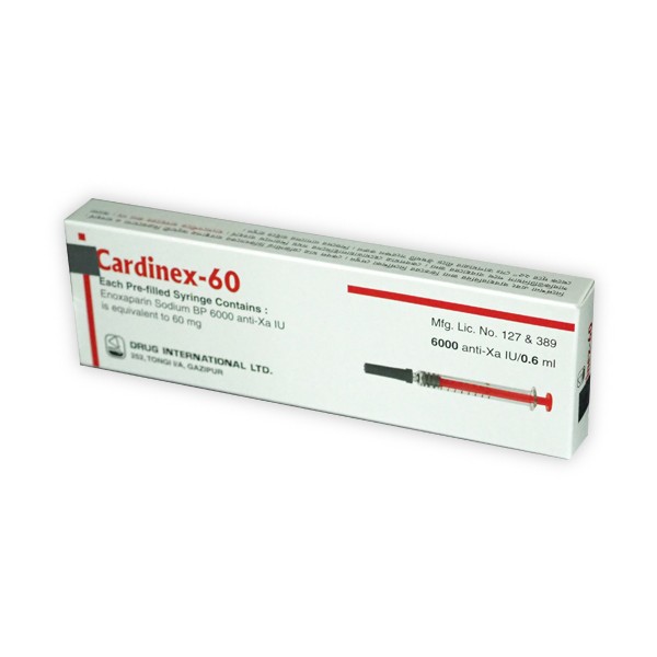 Cardinex 60 mg/0.6 ml Injection Bangladesh,Cardinex 60 mg/0.6 ml Injection price,usage of Cardinex 60 mg/0.6 ml Injection