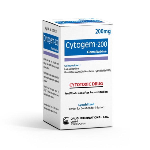 Cytogem 200 mg vial IV Infusion in Bangladesh,Cytogem 200 mg vial IV Infusion price,usage of Cytogem 200 mg vial IV Infusion