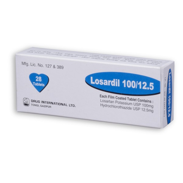 Losardil 100 mg+12.5 mg Tablet in Bangladesh,Losardil 100 mg+12.5 mg Tablet price,usage of Losardil 100 mg+12.5 mg Tablet