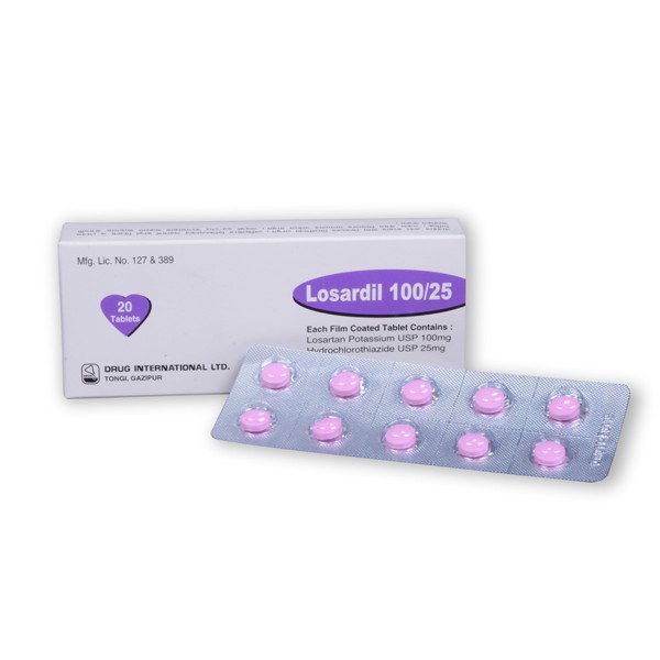 Losardil 100 mg+25 mg Tablet in Bangladesh,Losardil 100 mg+25 mg Tablet price,usage of Losardil 100 mg+25 mg Tablet