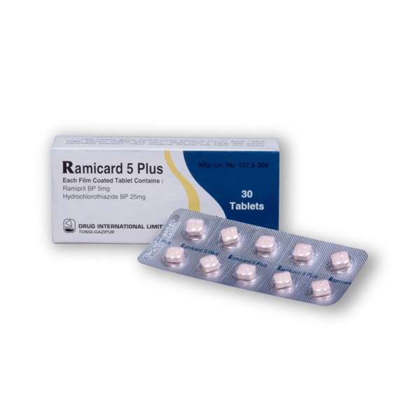 Ramicard Plus 5 mg+25 mg Tablet in Bangladesh,Ramicard Plus 5 mg+25 mg Tablet price,usage of Ramicard Plus 5 mg+25 mg Tablet