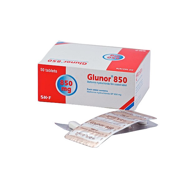 Glunor 850 mg Tablet in Bangladesh,Glunor 850 mg Tablet price , usage of Glunor 850 mg Tablet