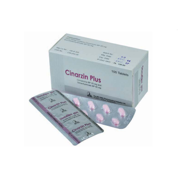 Cinarzin plus (Tab) 40mg/tablet in Bangladesh,Cinarzin plus (Tab) 40mg/tablet price , usage of Cinarzin plus (Tab) 40mg/tablet