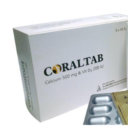 Coraltab 500 mg+200 IU Tablet Coraltab 500 mg+200 IU Tablet